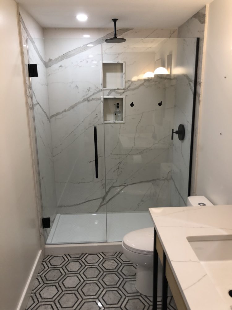 Seamless Corian Shower Walls, Quartz Shower Surround
